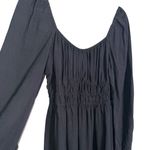 H&M Black Smocked Waist Balloon Sleeve Maxi Dress Size M Flowy Boho Cottagecore Photo 1