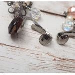 Vintage Clip On Earrings Beaded Dangle Pink Tones Photo 5