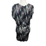 Saloni Printed Jersey Mini Dress Women’s Size 2 Black Multicolor V Neck Photo 3