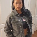 Michael Kors Grey Crop Denim Jacket Size M New Gray Size M Photo 6