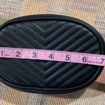 Steve Madden black quilted V stitched belt bag gold zipper fanny pack clutch Photo 6