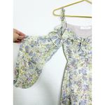 ASTR The Label Anastasia Cutout Mini Dress Small Ivory Lilac Floral Cottagecore Blue Photo 11