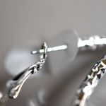 Mixit NIP  Boho Statement Textured Silver Tone 2" Lever Back Post Retro Earrings Photo 3