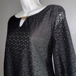 Tacera  Little Black Laced Long Sleeve Keyhole Dress Womens XL Photo 1