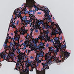 ZARA  NWT | Floral Long Sleeve Button Down Mini Dress | XS Photo 0