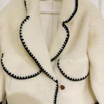 Commense Women's Embroidered Trim Fleece Kimono Jacket White Size Small NWT Photo 3