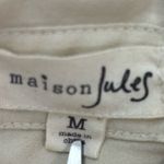 Maison Jules  M Workwear Pocketed Button Down Cream Long Sleeved Blouse Top Photo 8