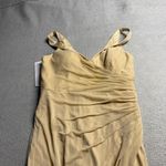 Azazie LEANDRA Champagne Mermaid V-Neck Pleated Mesh Dress Size 10 NWT Photo 8