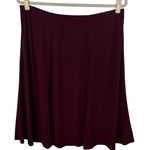Susan Graver  Midi‎ Skirt 2X Burgundy Liquid Knit Stretch Pull On Elastic Waist Photo 0
