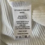 ASTR Women Tank Bodysuit M Ivory Cutouts Ribbed Flirty Y2k Neutral Festival NEW Photo 7