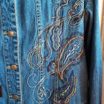 Erin London  Denim Jacket Beadwork Embroidered Photo 1