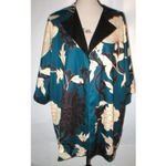 Natori NWT Open Front Topper Jacket XS S New Womens Reversible Black Aqua Beige Photo 3