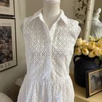 Kate Spade  White Cotton Eyelet Button Down Shirt Summer‎ Sun Dress Size Small Photo 2