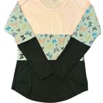 No Boundaries  like new size small long sleeve pink black & butterflies T-shirt Photo 0