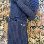 IZOD Vintage Lacoste Knit Scarf Hat Combo 100% Orlon Blue 80s Made USA Photo 0