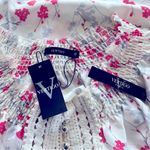 Vertigo Paris Blouse Floral Crochet Smocked Top Pink Red Size XS New with Tag Photo 4