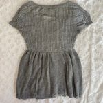 Hollister Y2K  Scoop Neck Top Womens Sz Medium Babydoll Cable Knit Button Grey Photo 1