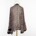 Free People  Lola Sheer Floral Kimono Lace Trim Tie Front Size Large Photo 3