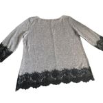 New York & Co. Gray with Black Lace Sweater Photo 1