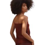 Anthropologie FLAT WHITE Wool Tube Top Sweater Crimson Size XL NEW Photo 2