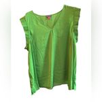 Vince Camuto  Women's 3X Green V-Neck Flutter Sleeve Blouse Casual‎ Photo 7
