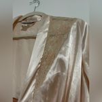 Linea Donatella  Satin Cream Robe with Lace Accents Photo 3