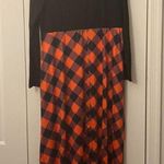 None Plaid Maxi Dress Long Sleeve Black / Red Women Size XXL NWOT Photo 1