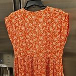 Madewell 💕💕 Button Front Midi Dress ~ Piazza Floral Print Orange White ~ Small Photo 9