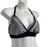 Catalina Lace Striped Bikini Top Black White Large Photo 2