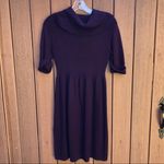 Evan Picone plum purple knit sweater dress, mini Photo 3