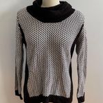 Calvin Klein Cowl Neck Knit Sweater- Black and White- Size Medium Photo 0