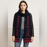 Juicy Couture Black & Burgundy Logo Knit Scarf NWT Photo 8