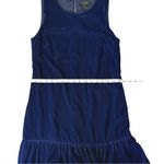 J.Crew  Velvet Ruffle Hem Shift Dress Women’s Size 4 Navy Blue Sleeveless Photo 7