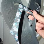 Crocs Women's Gray Floral Sandals size 9 iconic comfort flip flops Photo 6