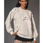 Anthropologie English Factory White Bow Sweater NEW Photo 0