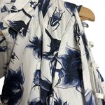 Osman Suzie White Floral Print Long Sleeve Tie Waist High Low Shirt Dress Sz 12 Photo 7