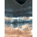 Versona Women's Tie-Dye Pullover V-Neck Long Sleeve Top Black Brown Size Medium Photo 5