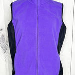 Ralph Lauren  Active L-RL Purple Black Fleece Vest Womens Sz XL Full Zip Photo 0