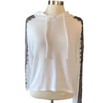 Ultra Flirt sweater hoodie lace decoration on sleeves cropped Size medium Photo 0
