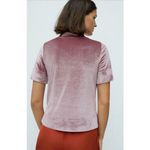 Anthropologie  Krisha Velvet Pink Short Sleeve Top Medium Photo 1