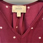 Blu Pepper Perch by Blouse Maroon Polka Dot V Neck Knot Front 3X EUC Short Slv Photo 2