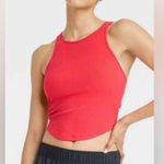 All In Motion women's rib high neck racerback cropped tank top  red Photo 0