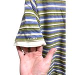 IZOD Y2K Striped Scallop Trim Womens Polo Shirt Purple Size L Preppy Academia Photo 9