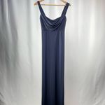 Amsale Cowl Neck Sleeveless Maxi Dress in Navy Size‎ 6 Blue Photo 2