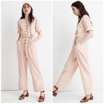 Madewell  Top-Stitched Coverall Jumpsuit in Bashful Blush Pink Size 2 Photo 1