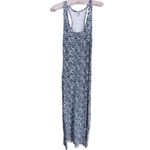 H&M Sleeveless Speckled Maxi Dress Medium Navy White Abstract Print Casual Chic Photo 2