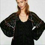 ZARA Artsy Embroidered Button Front Kimono Duster Photo 1