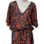 VIX by Paula Hermanny orange and blue sheer tie waist cover up Photo 0