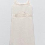ZARA Cream crochet knit mini dress Size M Photo 4