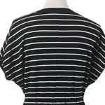 Rafaella  Tee Shirt Dress Drawstring Pockets Black White Stripe Women’s Large Photo 7